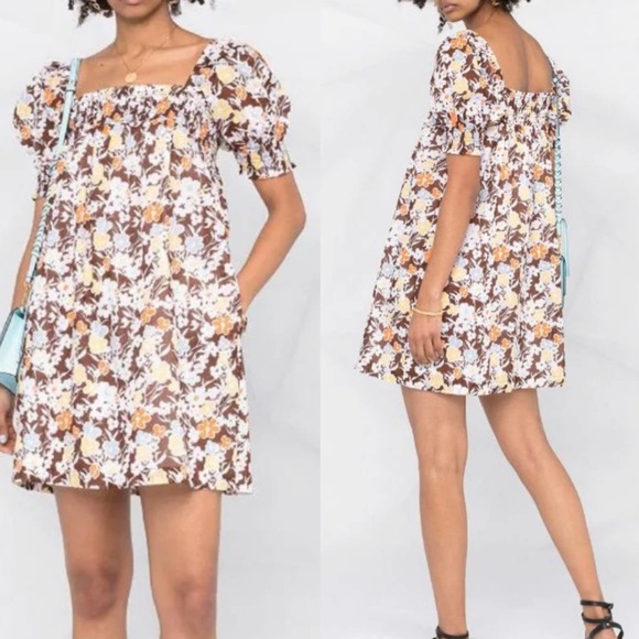 Tory Burch Dresses & Skirts - Tory Burch Printed Smocked Puff Sleeve Mini Dress Multicolor Women's Size XS